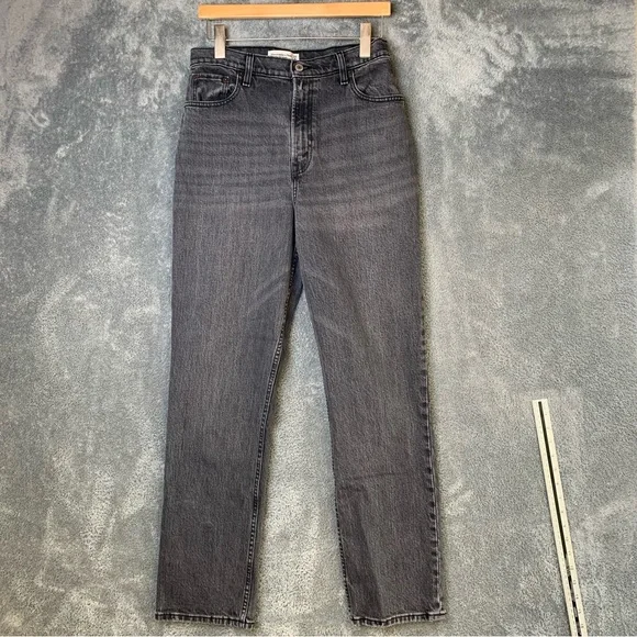 NEW Abercrombie & Fitch 90s Straight Ultra High Rise Jeans Black W 29 L 29 Short - Picture 15 of 15
